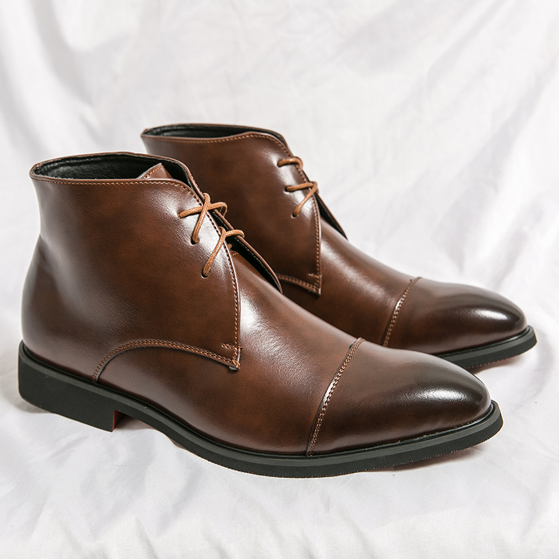 Men'S Formal Style - Męskie botki ze skóry naturalnej w