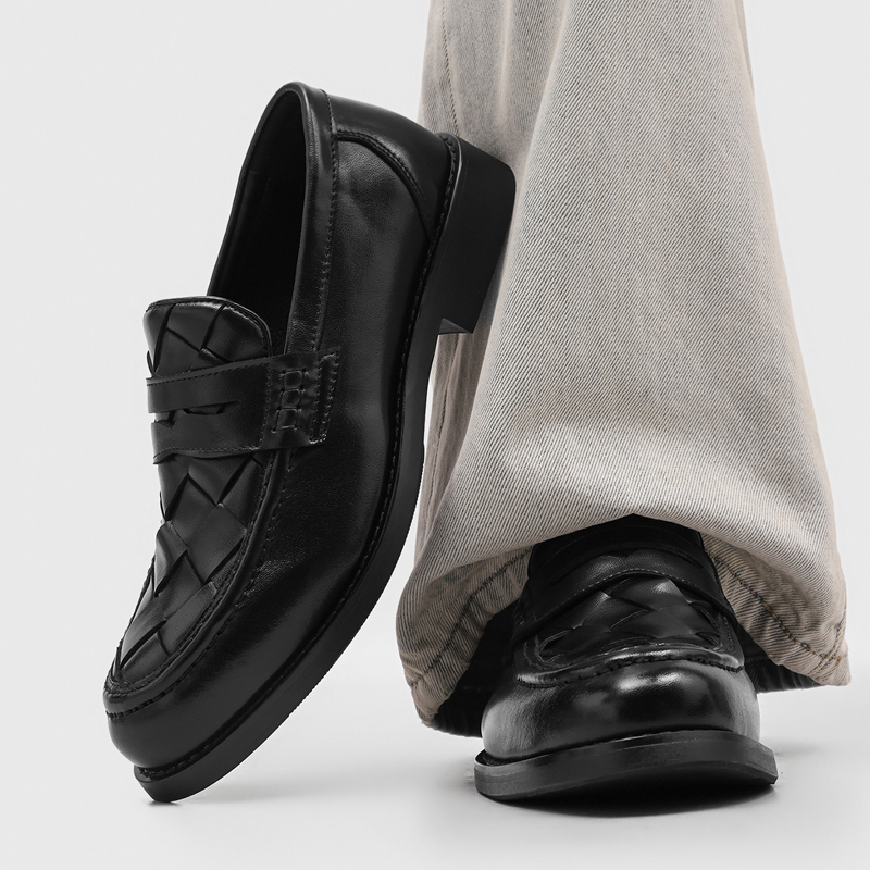 Men Formal Wear For Summer - Męskie ręcznie robione tkane mokasyny penny