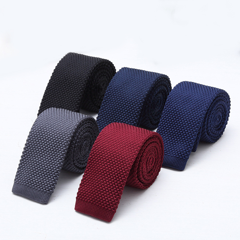 Men Formal Wear Blue - Krawaty męskie dziergane, jednolite czarno-białe, 6