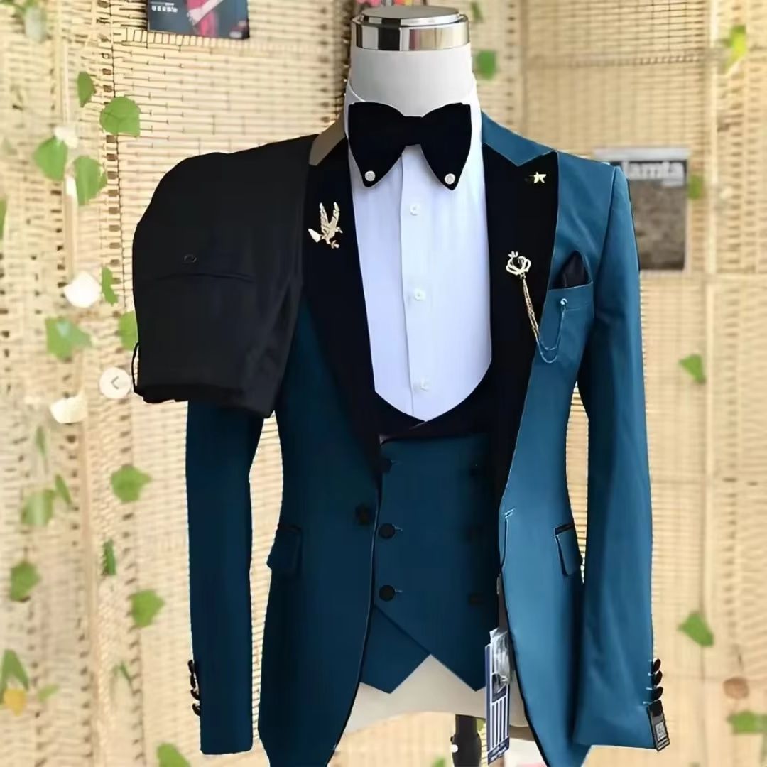 Men'S Formal Wear Not Suit - Elegancki 3-częściowy garnitur smokingowy męski slim