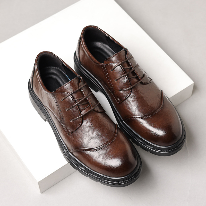 Męskie skórzane buty do noszen – Men Formal Wear Dress recenzja i cena
