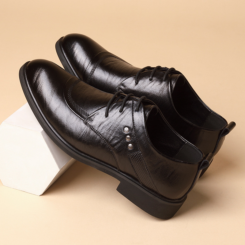 Skórzane oksfordki z metalowym – Men Formal Wear Dress recenzja i cena