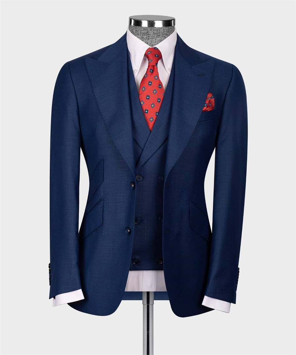Elegancki granatowy klasyczny  – Men Formal Wear Blue recenzja i cena