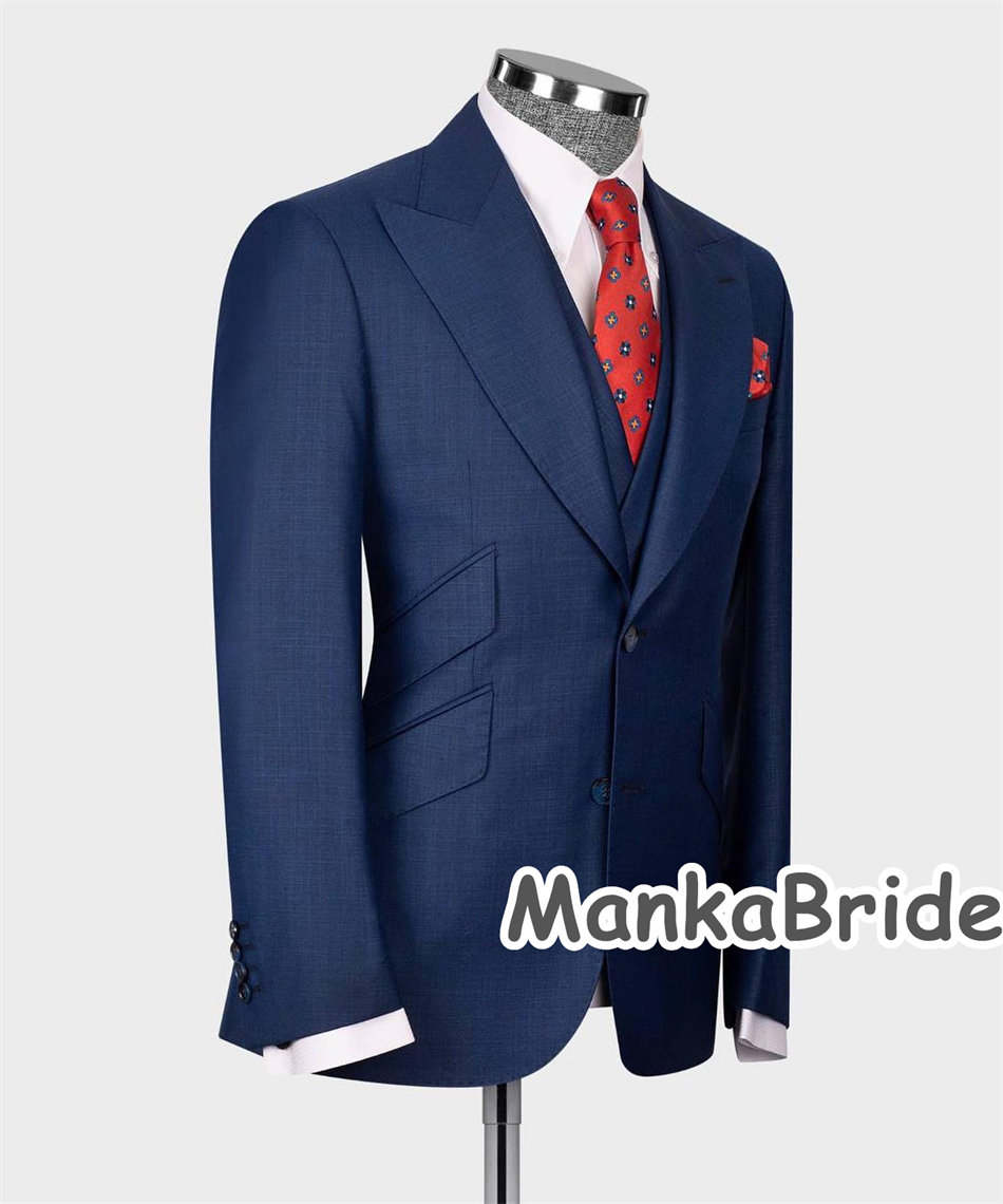 Elegancki granatowy klasyczny  – Men Formal Wear Blue recenzja i cena