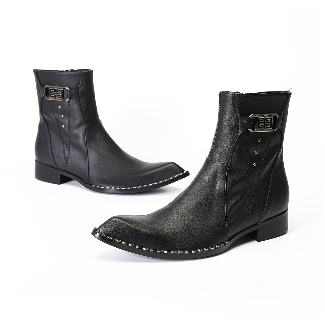 Modne czarne męskie botki ze s – Men'S Formal Style recenzja i cena