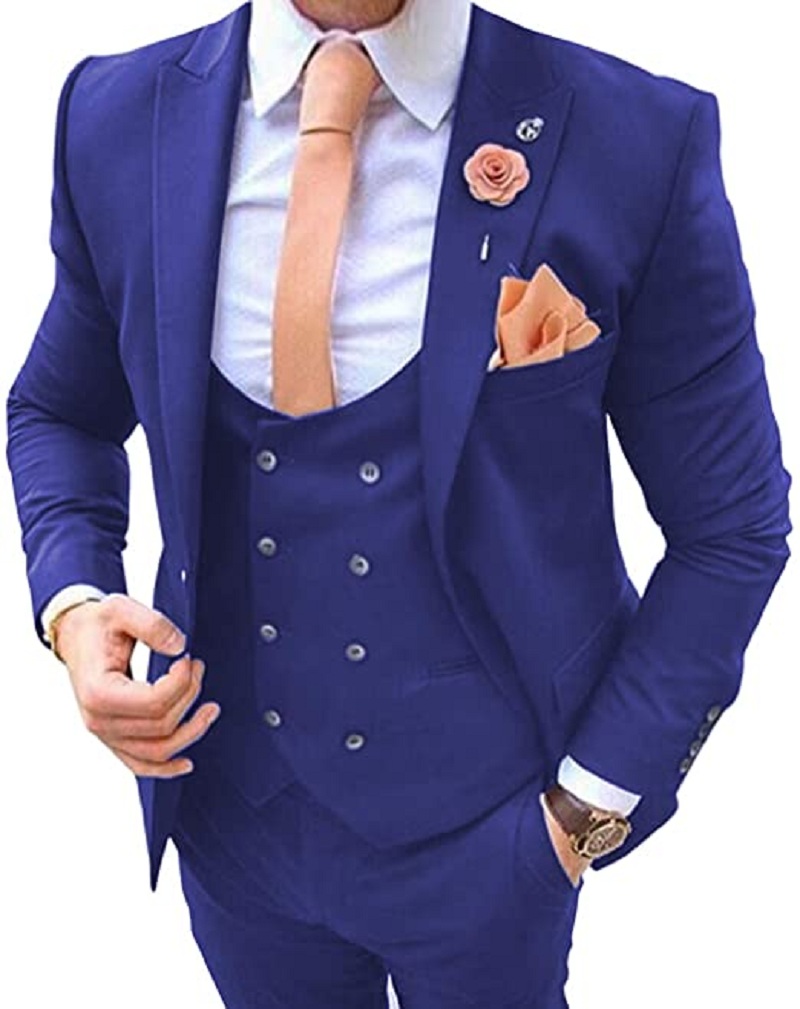 Granatowe garnitury męskie 3-c – Men Formal Wear Blue recenzja i cena