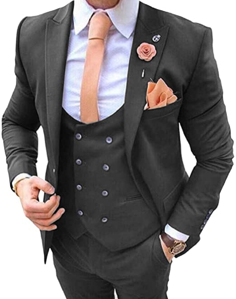 Granatowe garnitury męskie 3-c – Men Formal Wear Blue recenzja i cena
