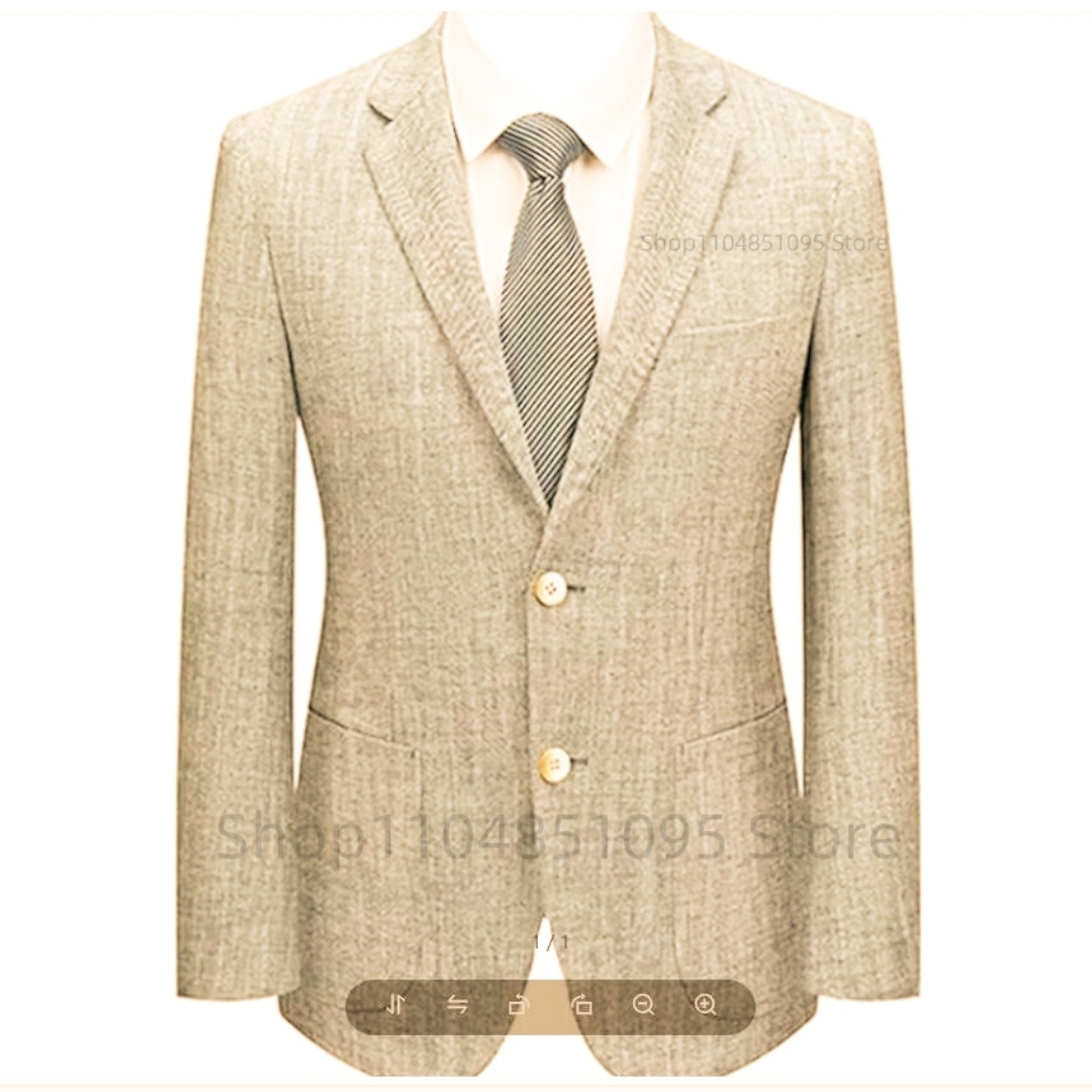 Męska marynarka lniana slim fi – Men Formal Wear Blue recenzja i cena