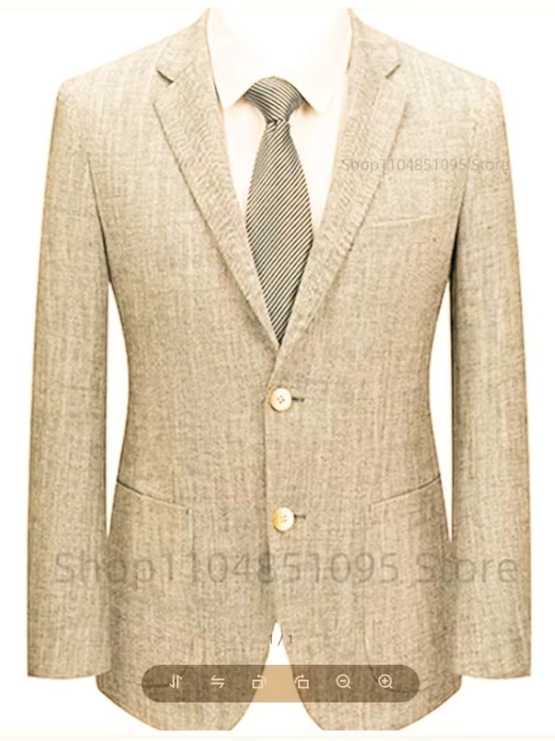 Męska marynarka lniana slim fi – Men Formal Wear Blue recenzja i cena