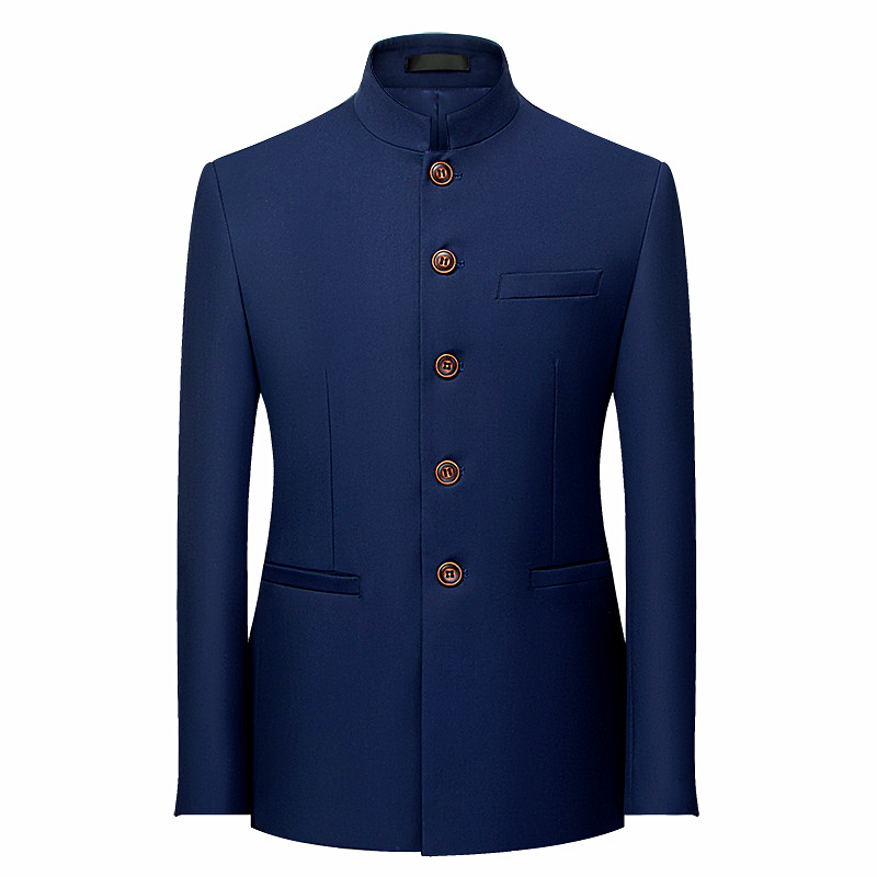 Męska marynarka w stylu chińsk – Men Formal Wear Blue recenzja i cena
