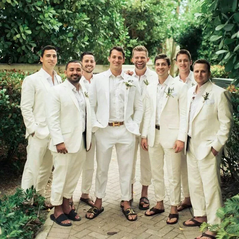 Lniany smoking ślubny dla mężc – Men Formal Wear For Summer recenzja i cena