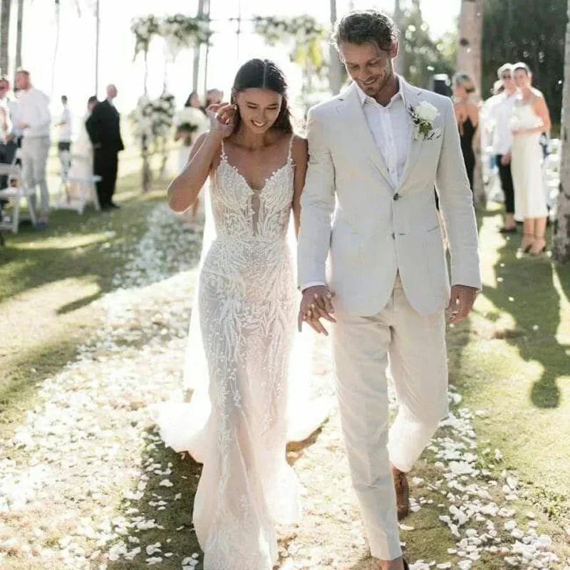 Lniany smoking ślubny dla mężc – Men Formal Wear For Summer recenzja i cena