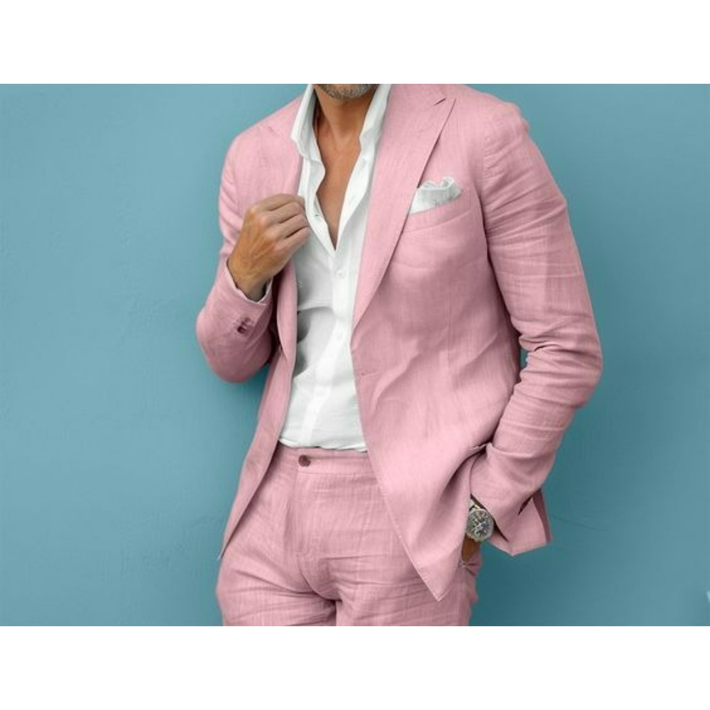 Lniany garnitur męski na wesel – Men Formal Wear For Summer recenzja i cena