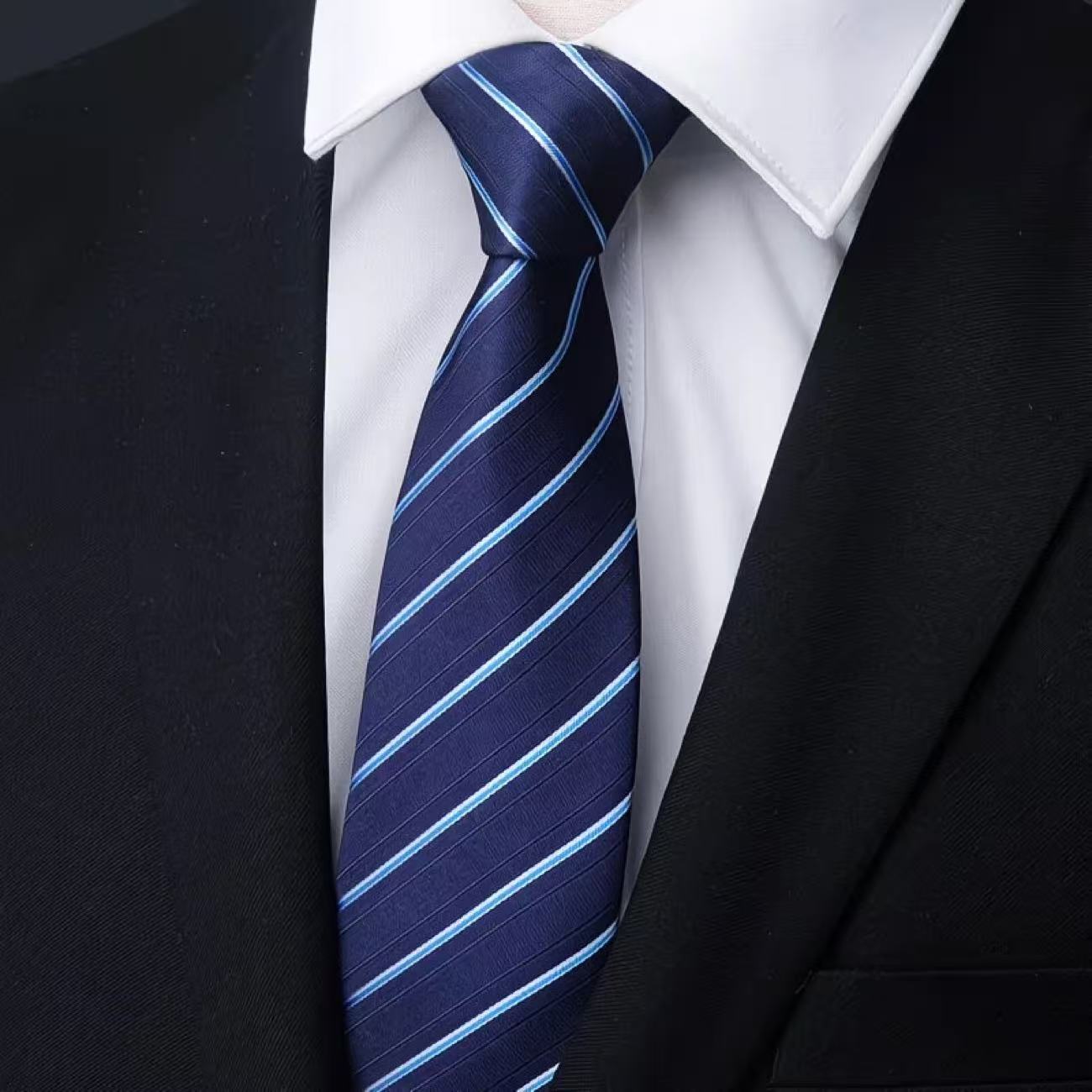 6 szt. Męskie krawaty z zamkie – Men Formal Wear Blue recenzja i cena