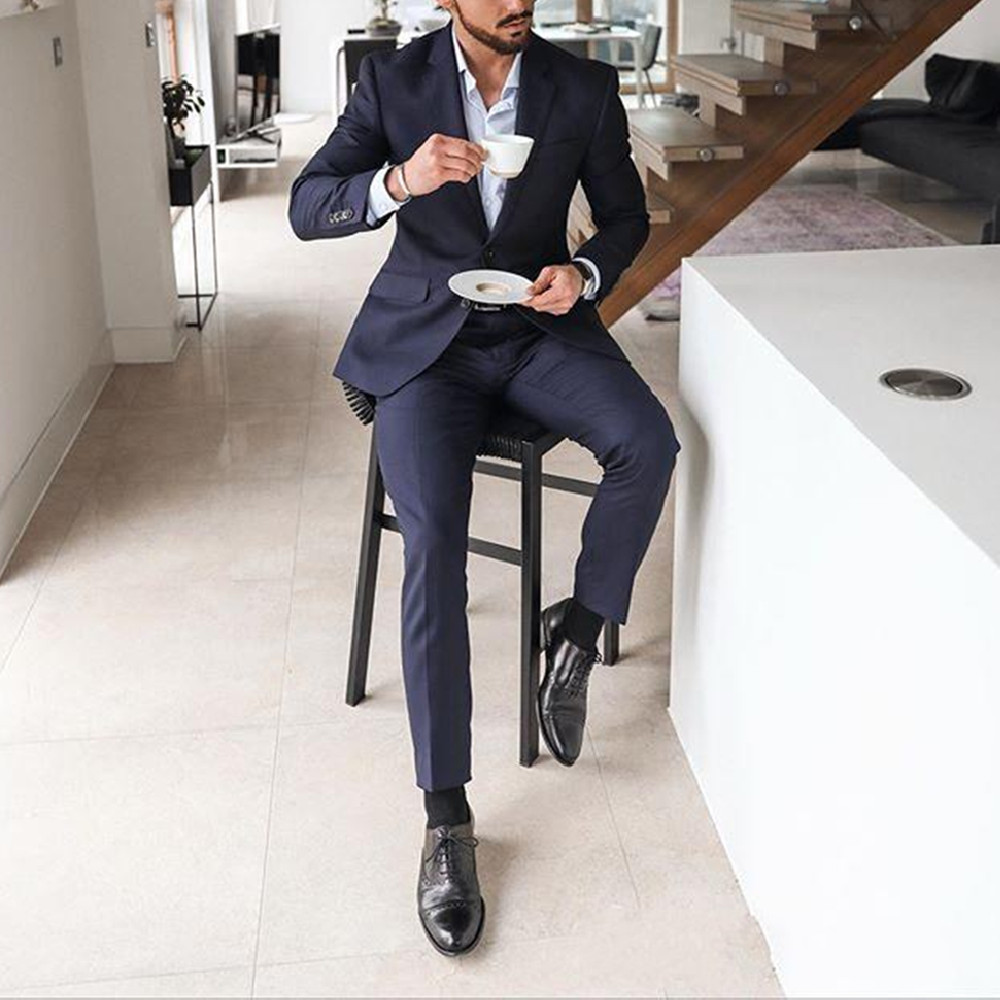 Granatowy dwuczęściowy męski s – Men'S Formal Wear Not Suit recenzja i cena