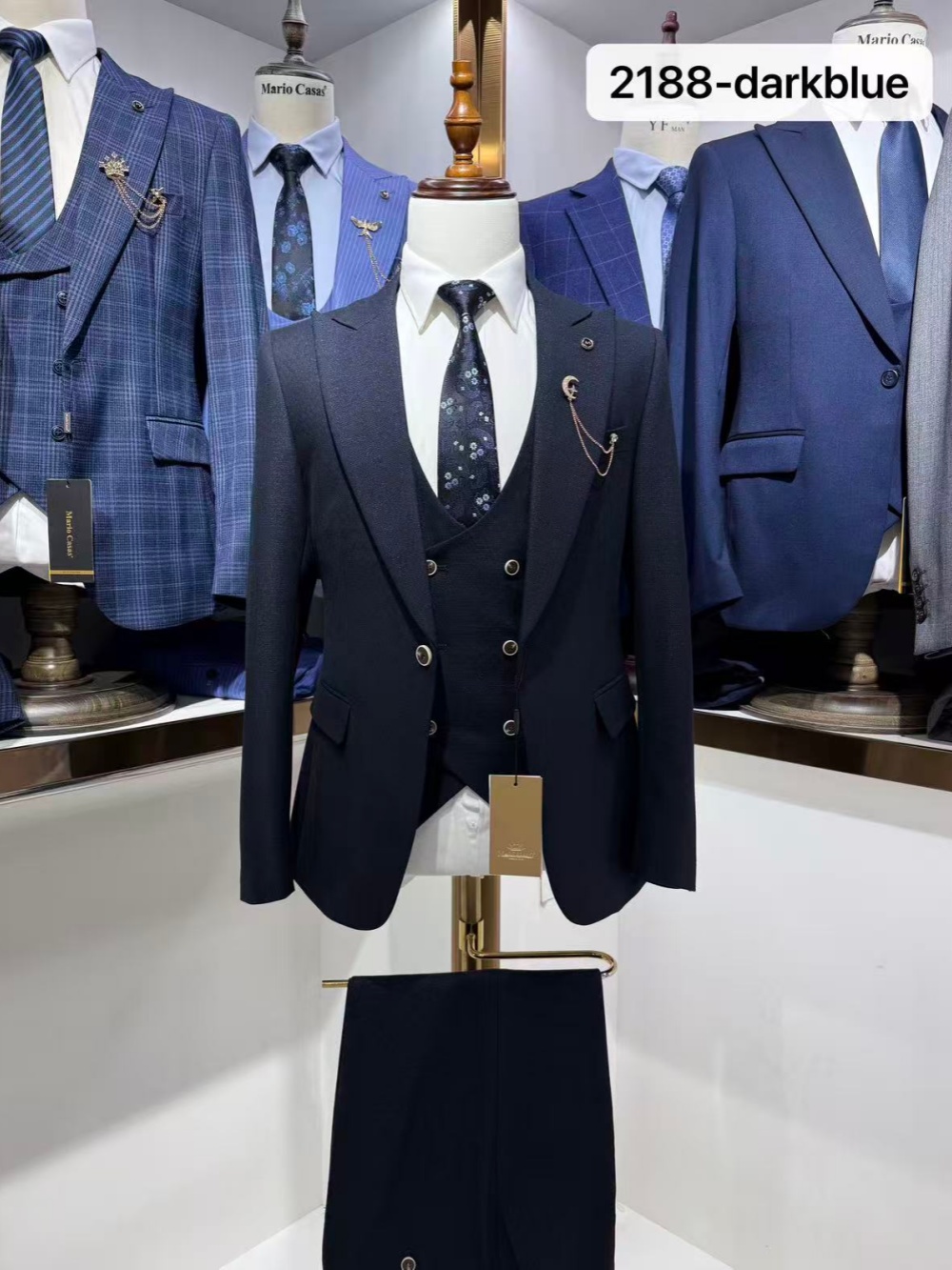 Ciemnoniebieski męski garnitur – Men Formal Wear Blue recenzja i cena