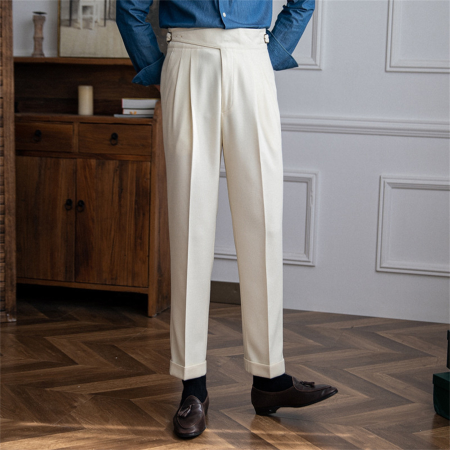 Męskie spodnie solidny kolor g – Men'S Formal Wear Belt recenzja i cena