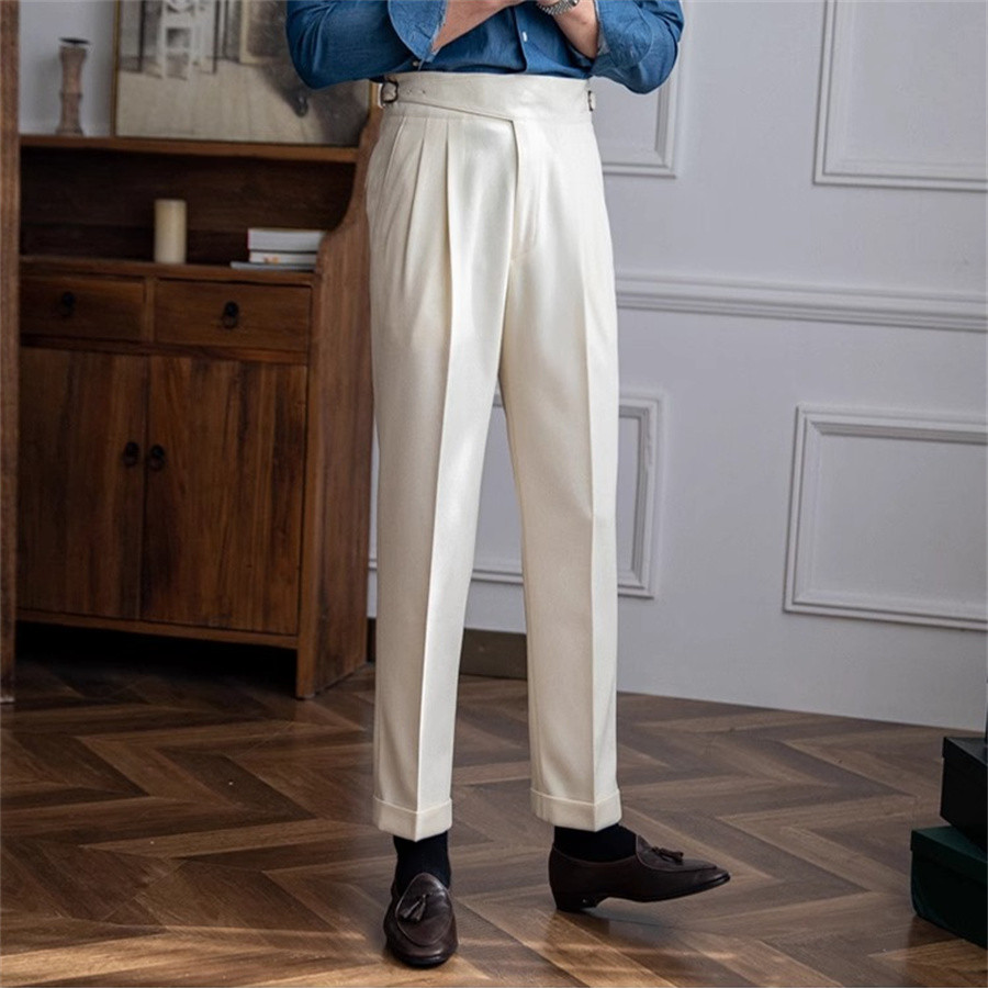 Męskie spodnie solidny kolor g – Men'S Formal Wear Belt recenzja i cena