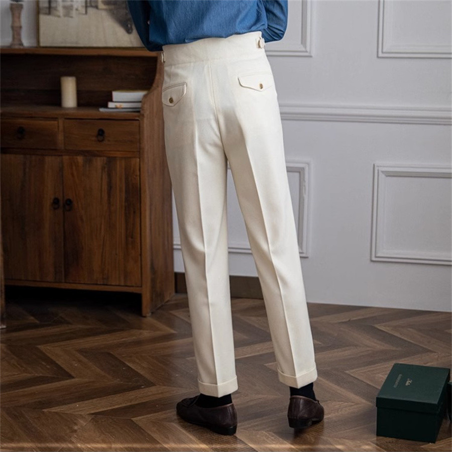 Męskie spodnie solidny kolor g – Men'S Formal Wear Belt recenzja i cena