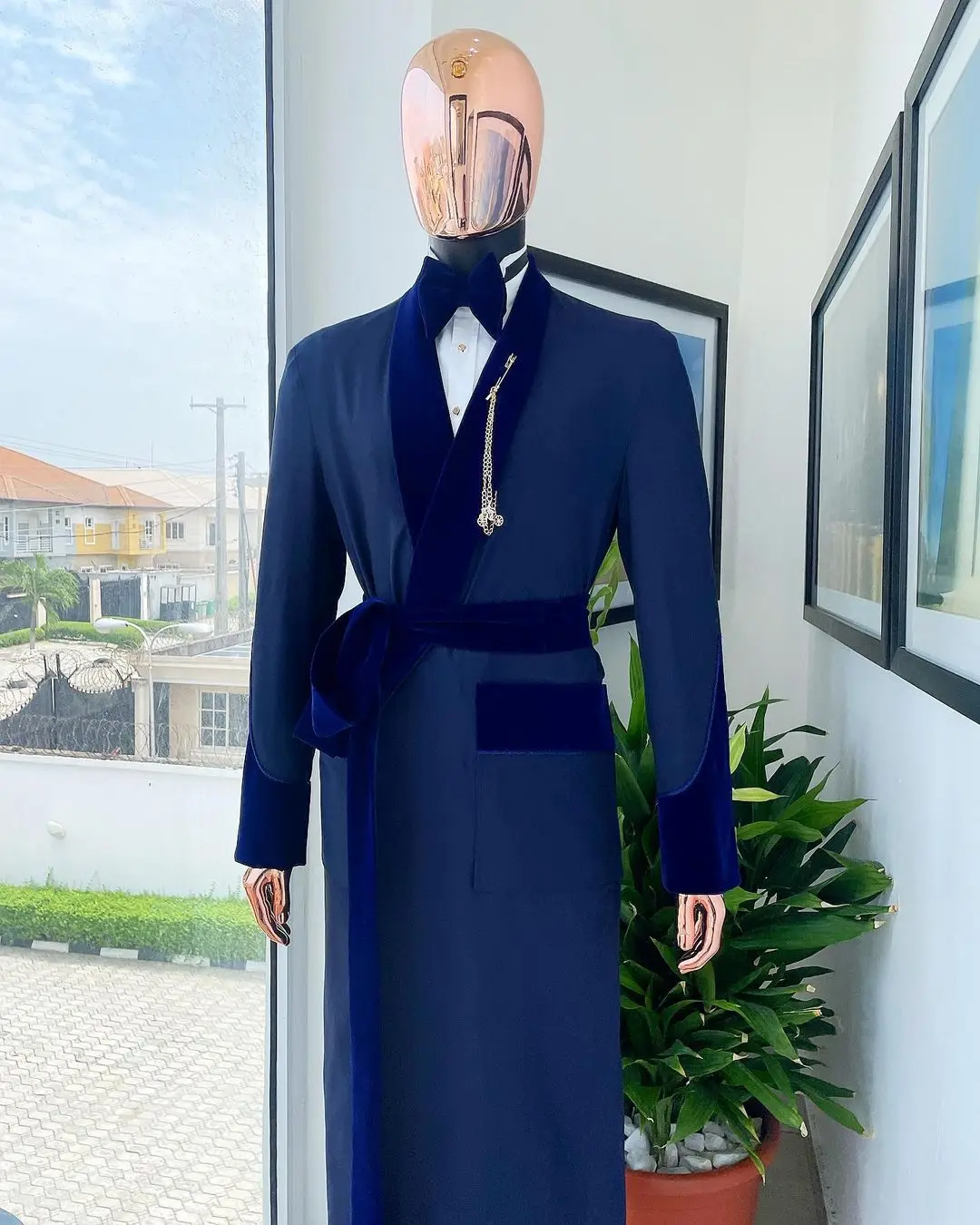 Długa marynarka męska szyta na – Men Formal Wear Blue recenzja i cena